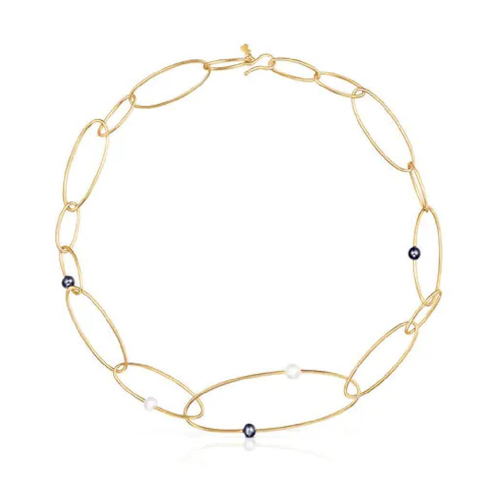 

Колье Tous Vermeil Elipse Cultured Pearls, позолоченное серебро/жемчуг