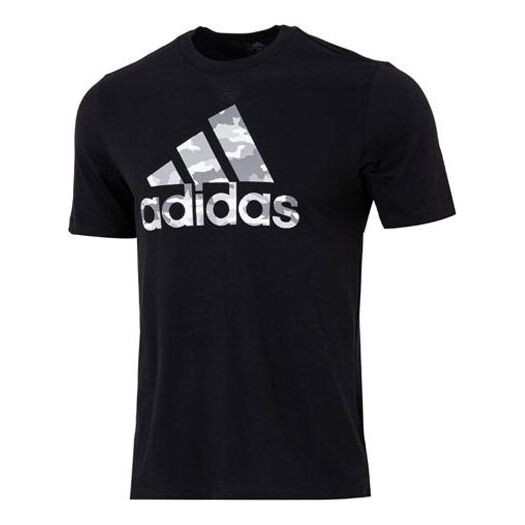 

Футболка adidas M Camo Bos G T Camouflage Logo Printing Sports Round Neck Short Sleeve Black, мультиколор