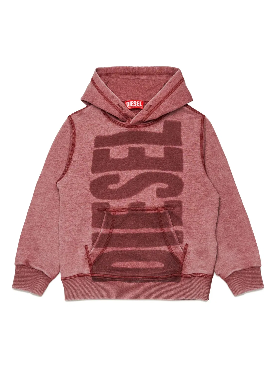Худи красного цвета с логотипом Diesel, красный