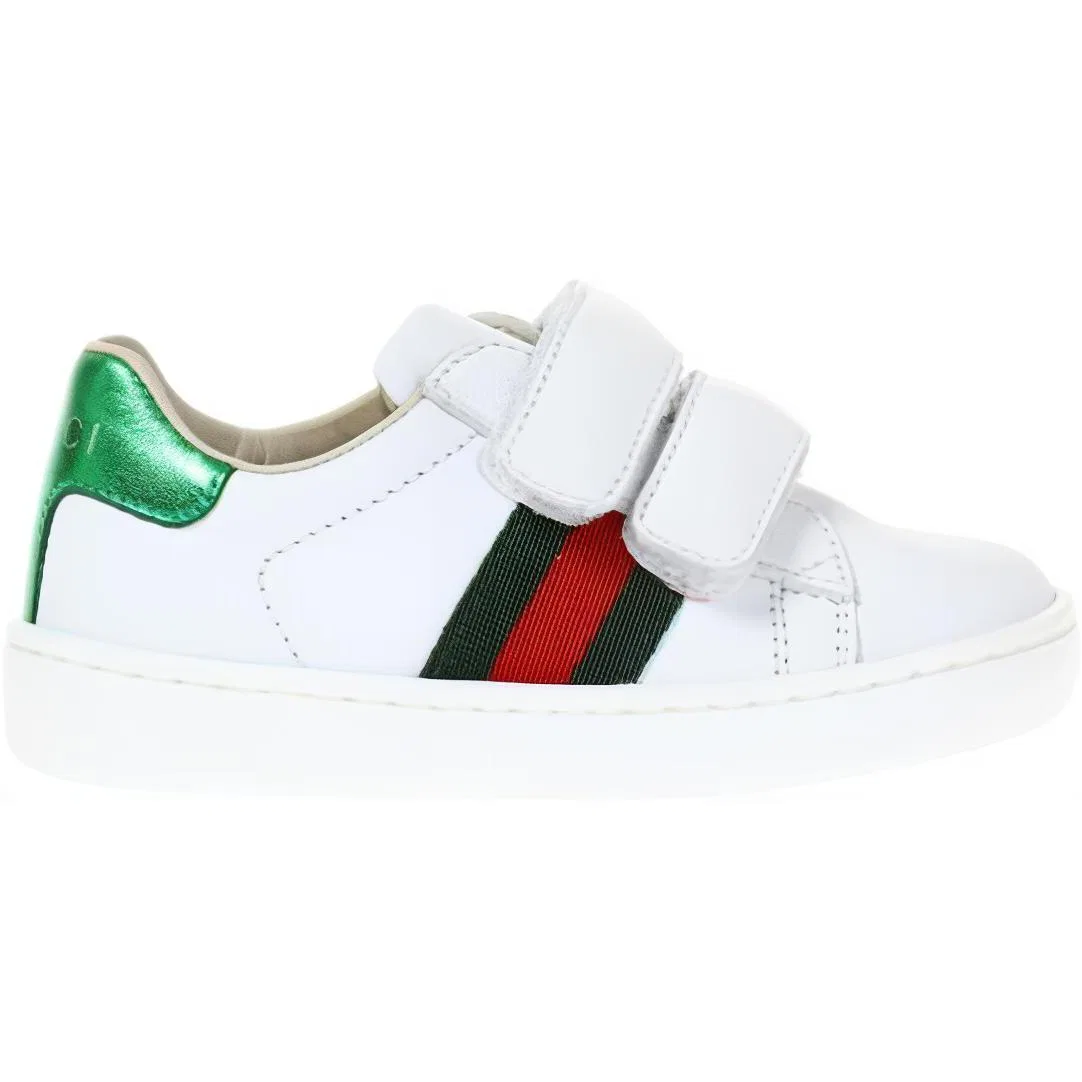 Детские кроссовки для мальчиков с красными и зелеными полосками GUCCI Ace Sneakers TD, Black/Red/Green — фото 3
