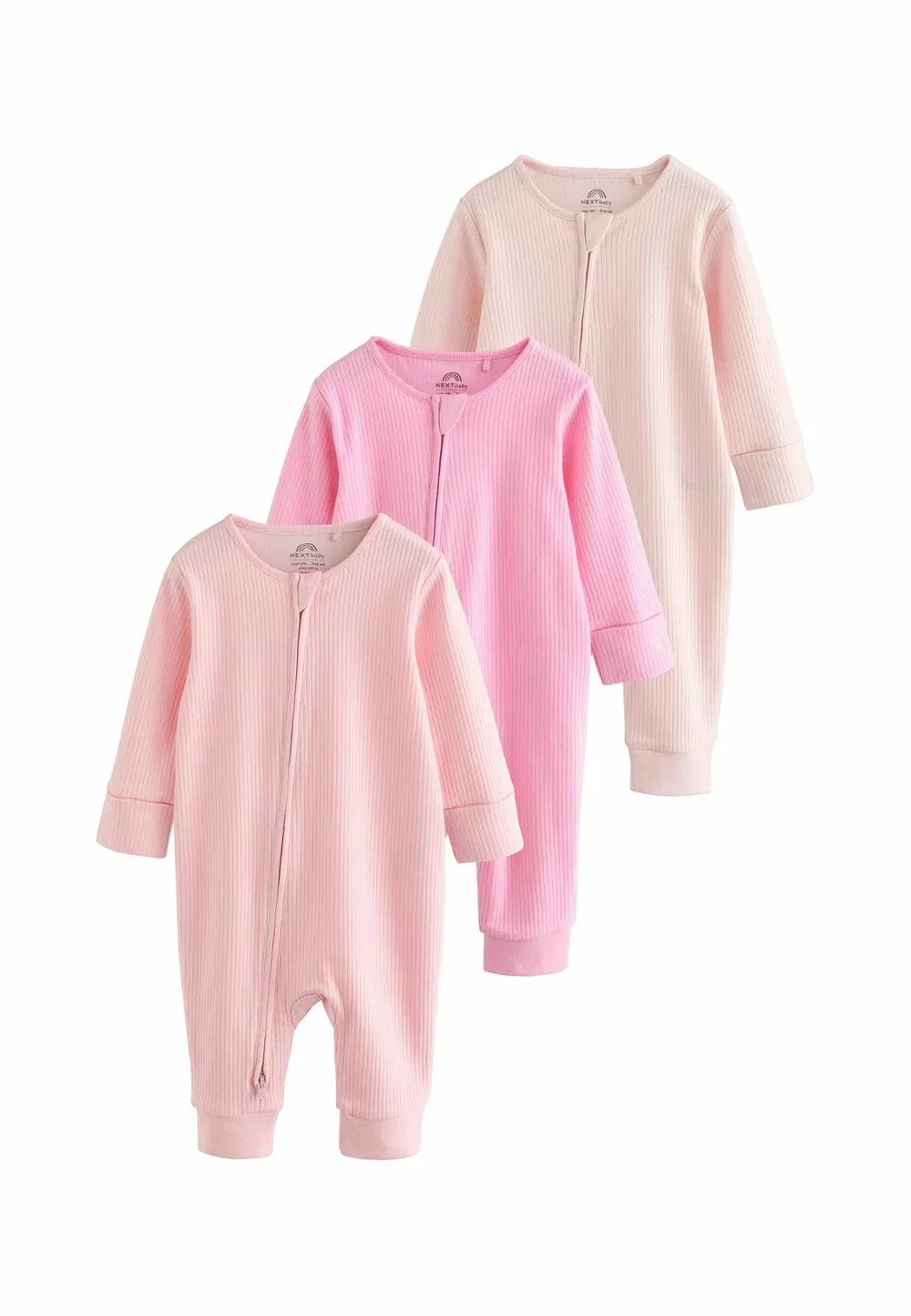 Комплект из 3 пижамных комбинезонов для малышей стандартного кроя Next, Pink