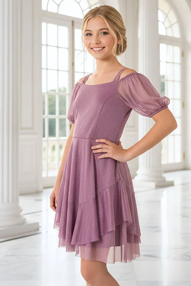 Детское платье для девочек с коротким рукавом Denimini, Lilac