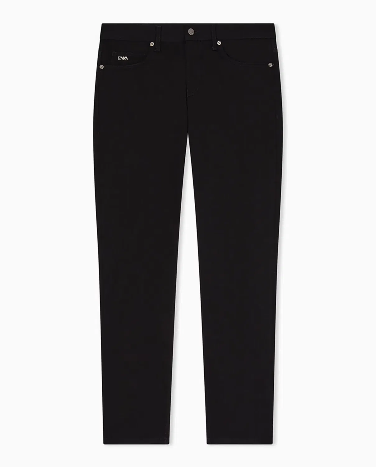 Мужские брюки-пять карманов из хлопка с эластаном Emporio Armani, Negro — фото 4