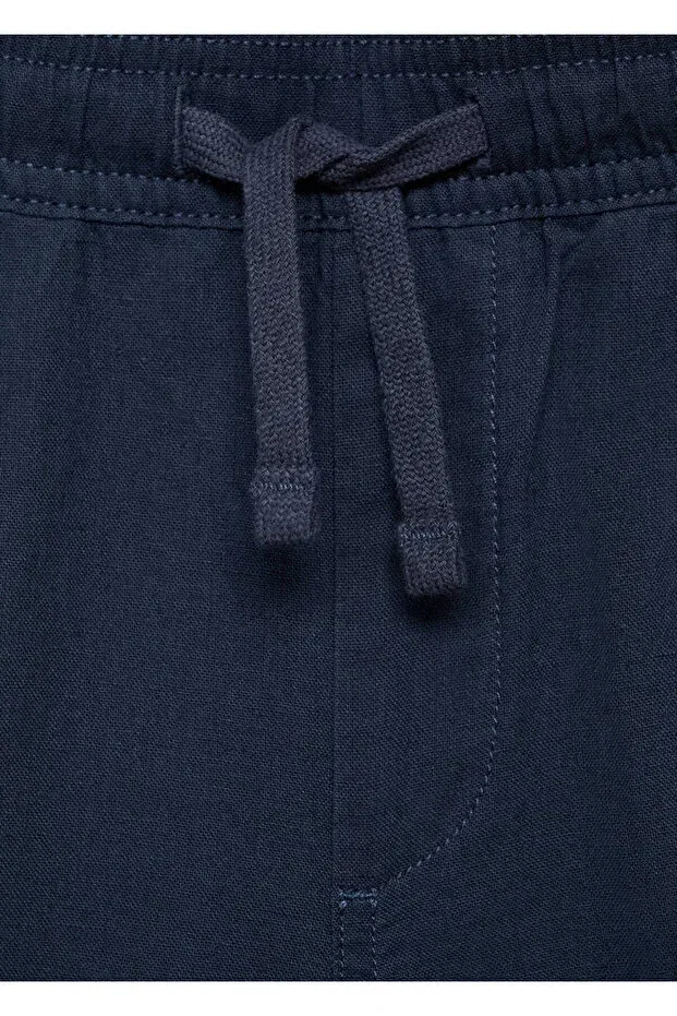 Детские шорты для мальчиков льняные Mango Kids, Navy Blue — фото 4