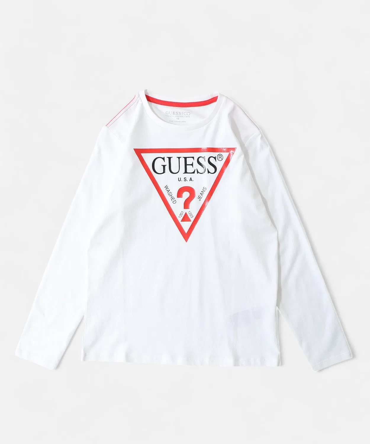 Детский лонгслив с принтом GUESS, Белый