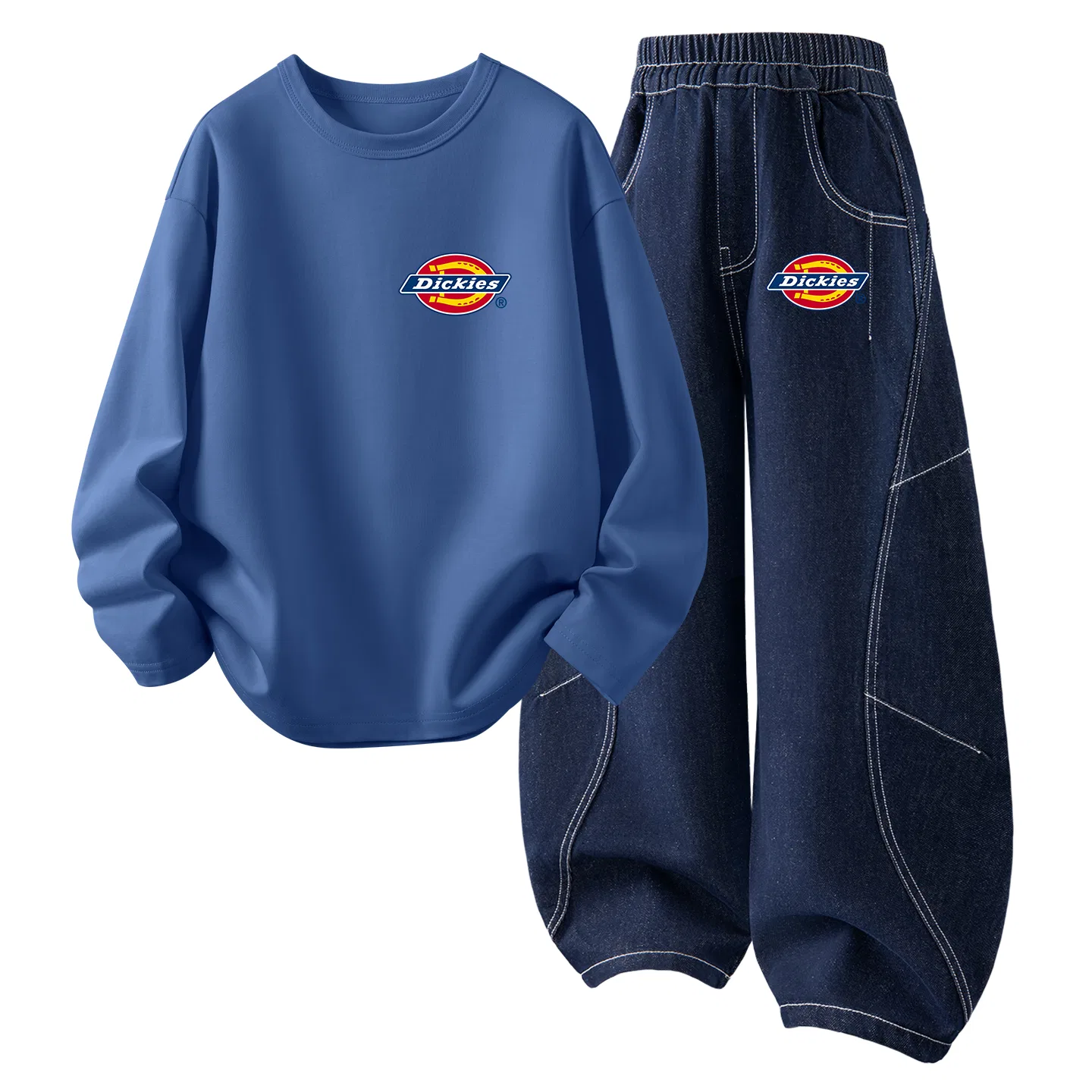 Детский спортивный комплект с принтом Dickies, Standard Thick K Gray Blue+Silicone Standard K Denim Dark Blue
