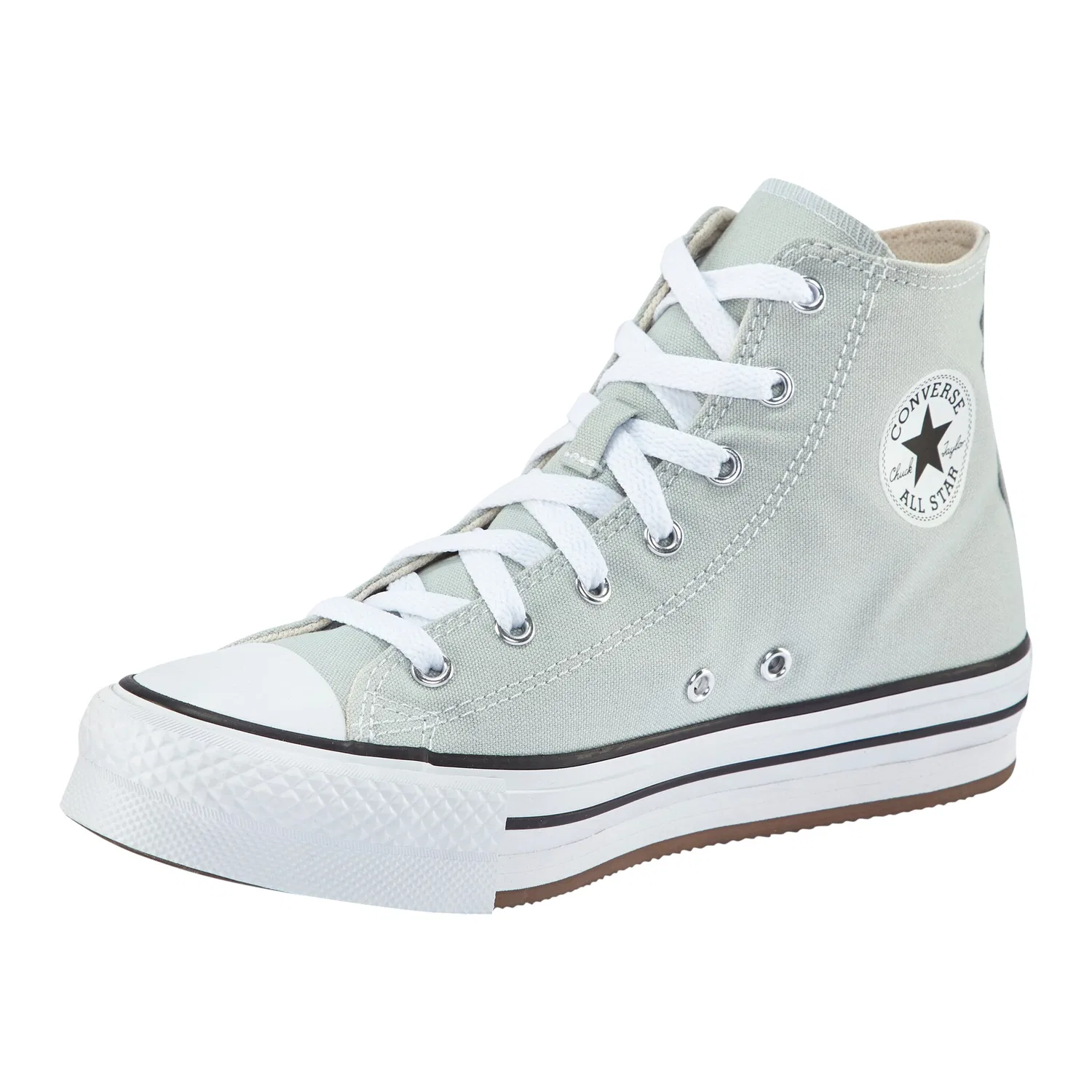 Детские кеды с круглым носом и шнуровкой Converse, RAINWASHED GREY/WHITE