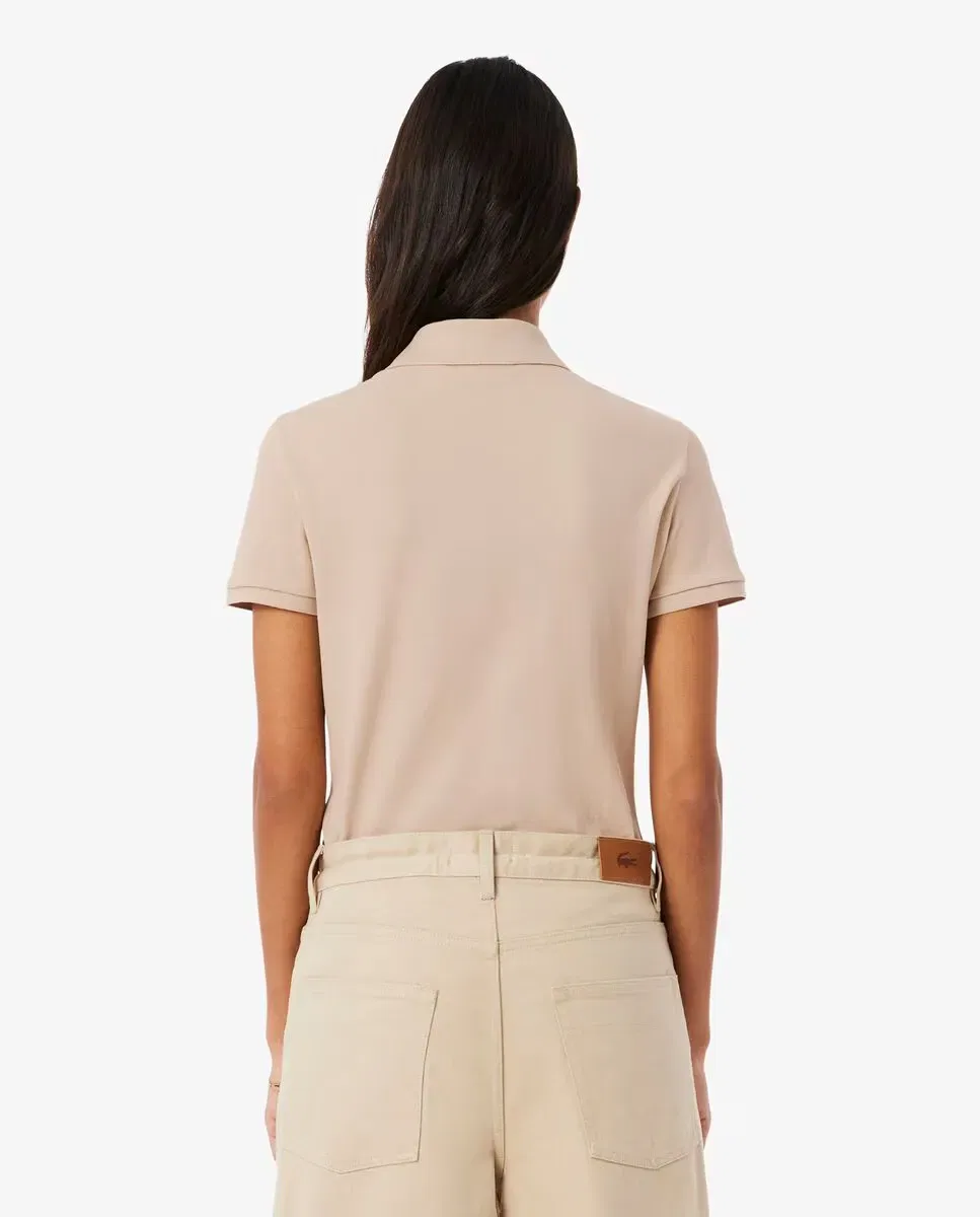 Поло Lacoste Beige из пике с коротким рукавом — фото 3