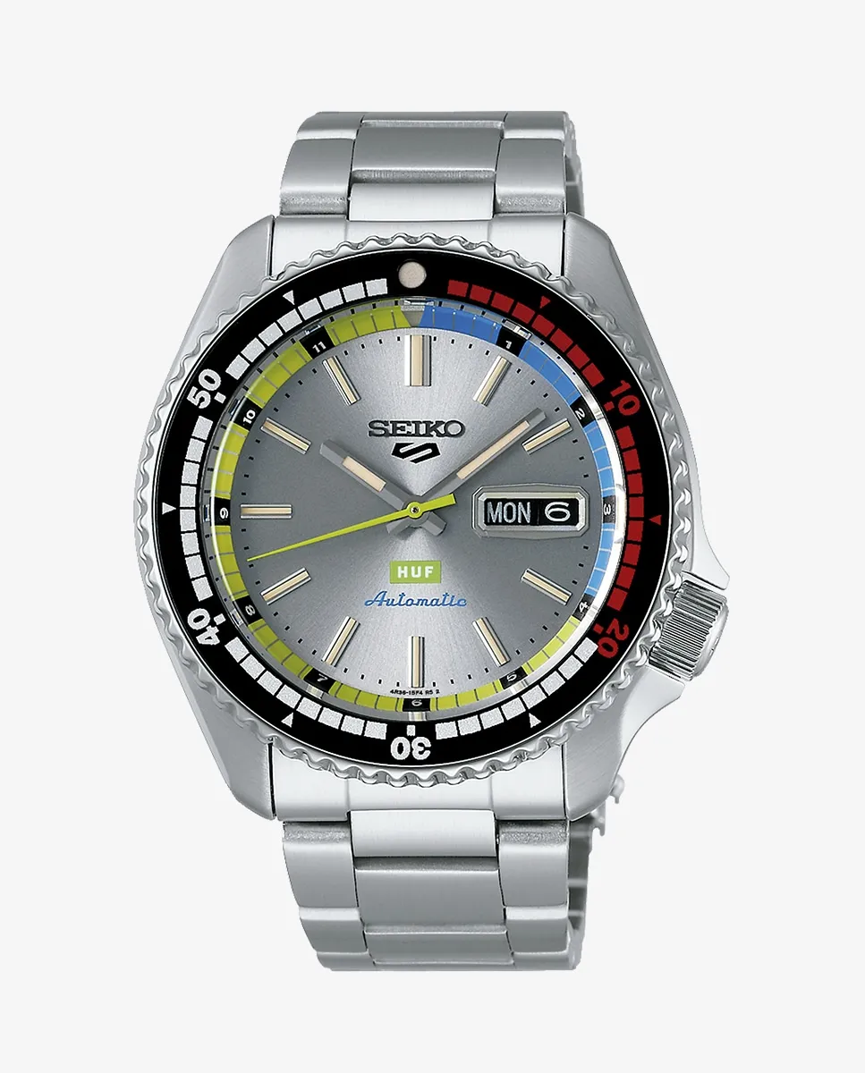 

5 спортивных мужских автоматических часов SRPL33K1 из стали с серебряным ремешком Seiko, серебряный