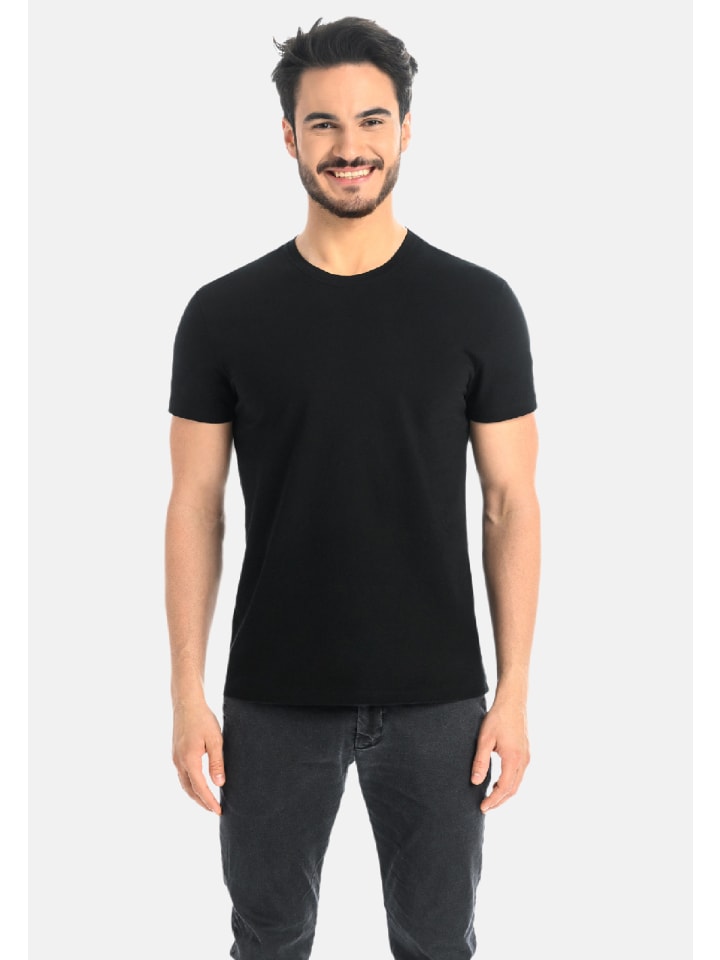 

Классическая мужская хлопковая футболка Luca черного цвета Teyli, Черный, Классическая мужская хлопковая футболка Luca черного цвета Teyli