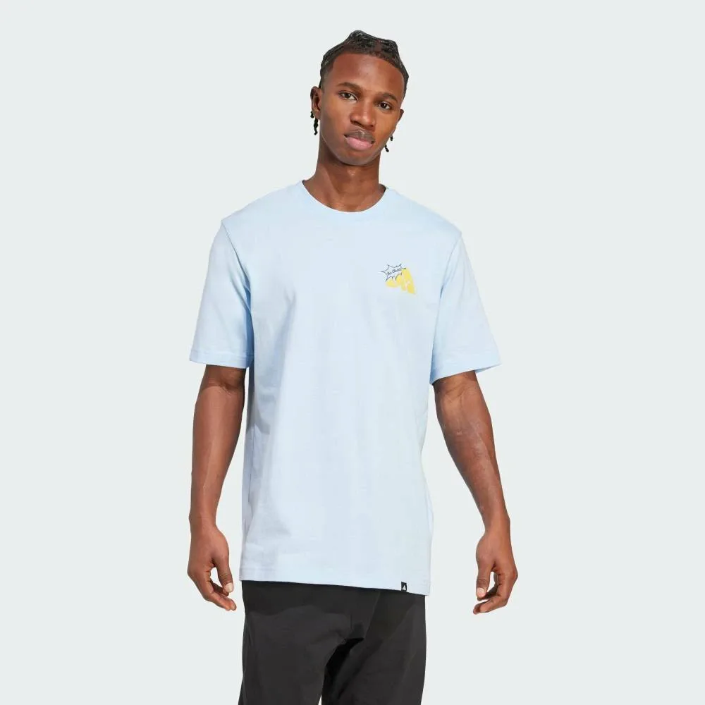 Футболка с капюшоном и графическим изображением жареного сыра Adidas, blue — фото 3