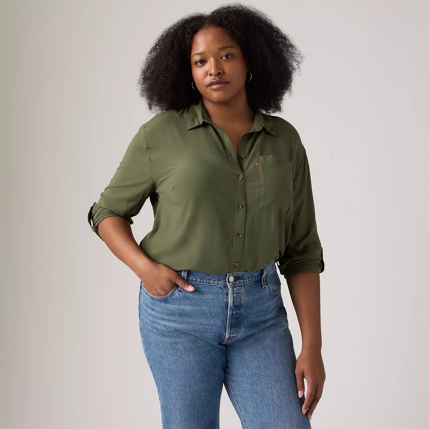 

Рубашка Darlene Utility (большие размеры) Levi's, цвет Take It Again - Medium Wash