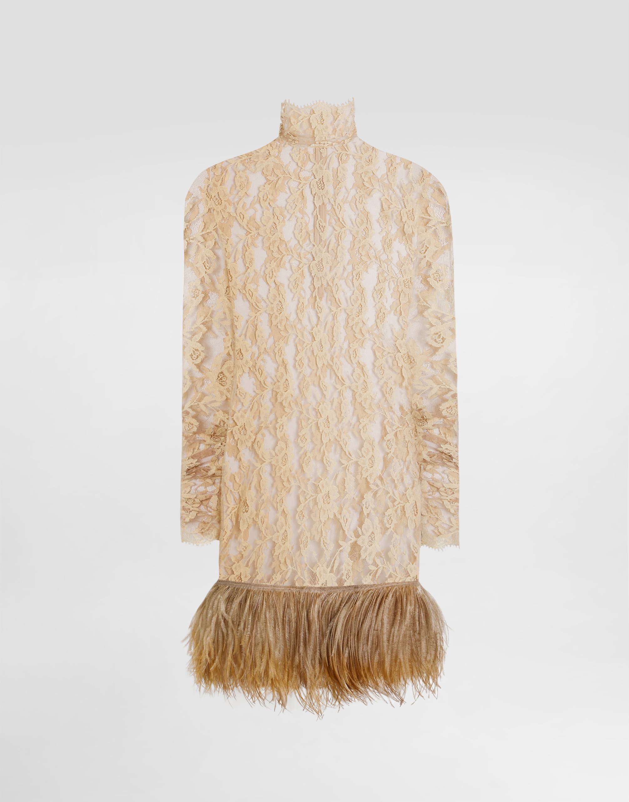 

Платье из цветочного шантильи кружева DOLCE & GABBANA, бежевый