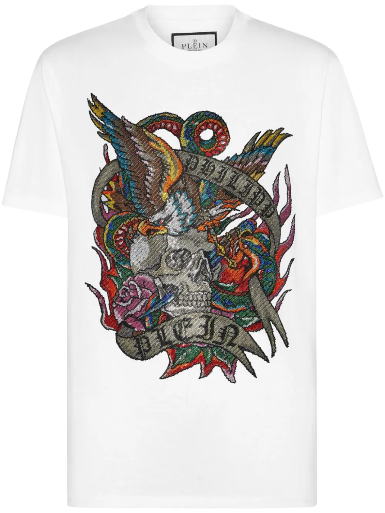 

Philipp Plein футболка SS Tattoo с круглым вырезом, белый