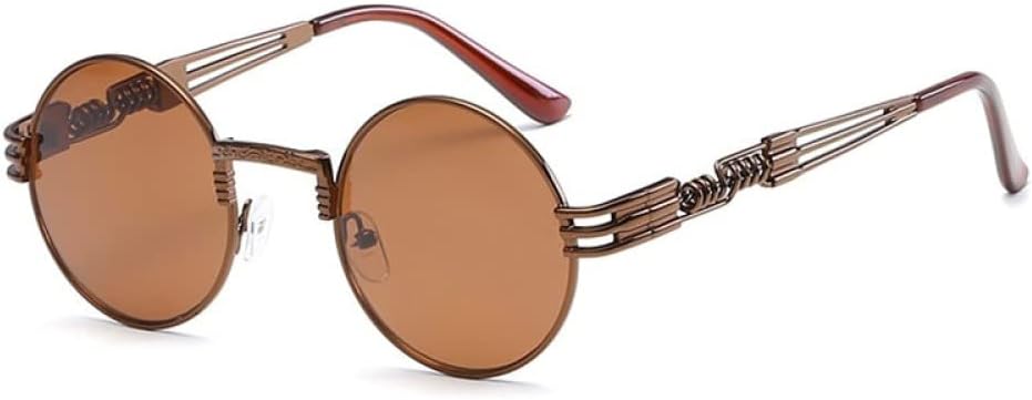 

Модные ретро-солнцезащитные очки в стиле стимпанк с круглыми металлическими дужками для мужчин и женщин, цветные, с защитой от УФ-излучения UV400 MUTYNE, N15 Bronze Brown