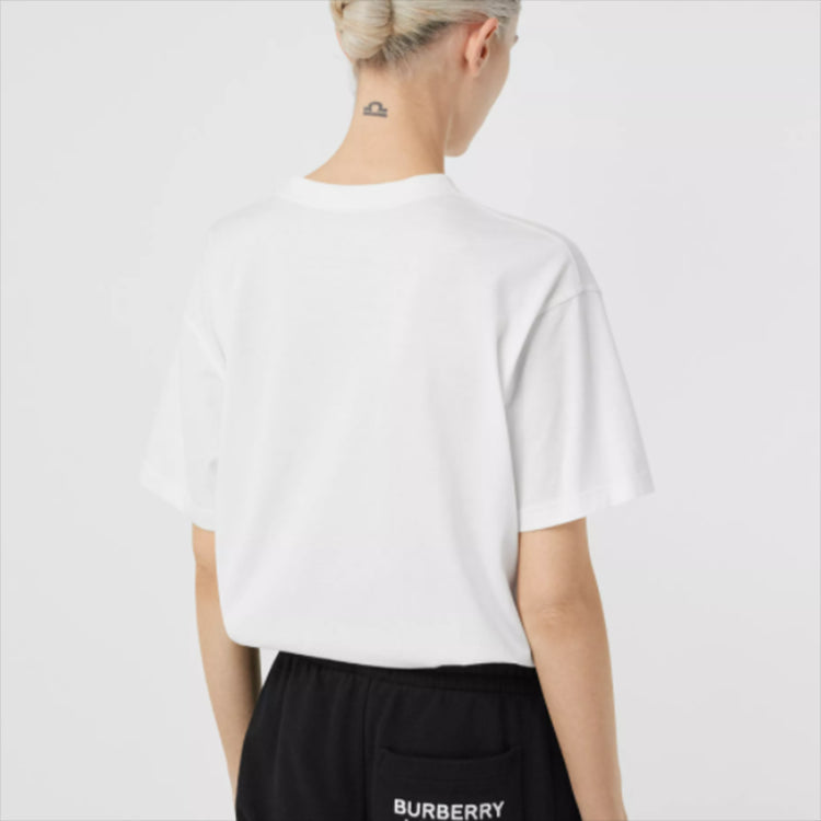 Футболка Burberry Monogram Motif Oversized Logo Printing Female White, женская, белый — фото 3