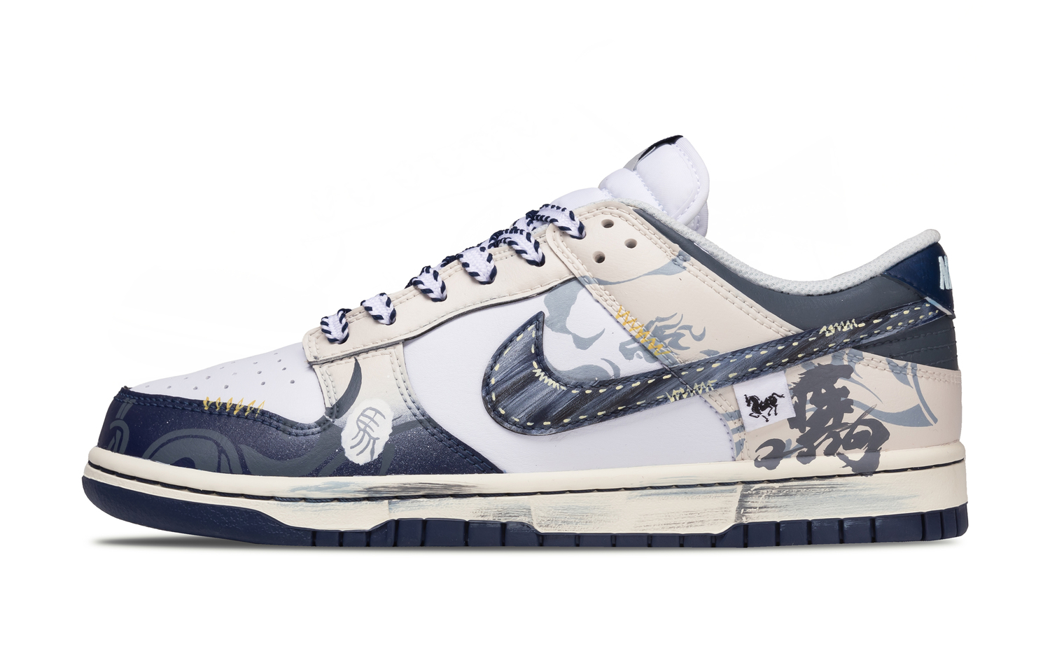 

Nike Мужские низкие скейтборд-кепы Dunk Exquisite Horse, износостойкие, легкие и дышащие, сине-белый