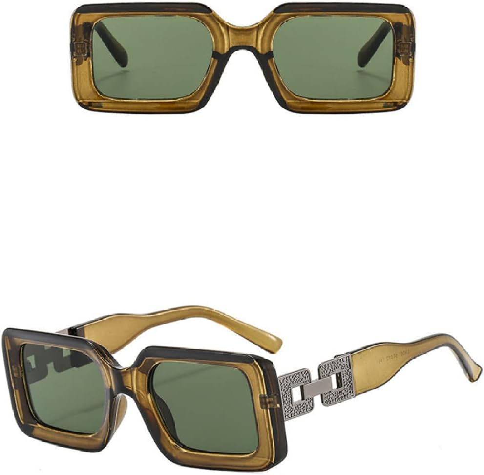 

MUTYNE Роскошные ретро-солнцезащитные очки квадратной формы для женщин и мужчин, винтажные прямоугольные очки, модные товары, женская защита от УФ-излучения UV400, Green