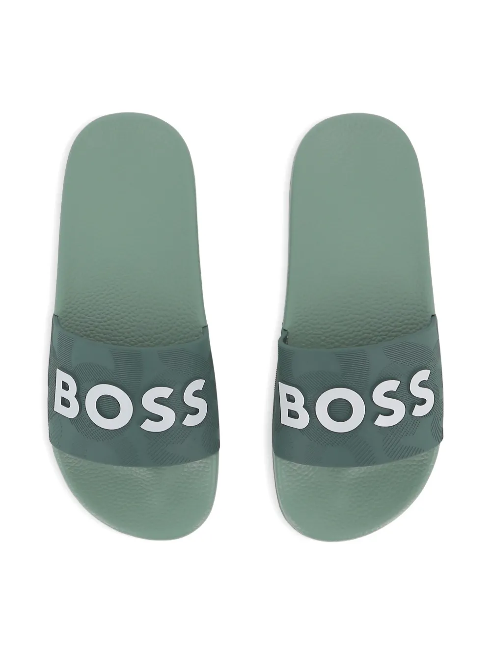 Шлепанцы с логотипом Boss Kidswear, зеленый — фото 4