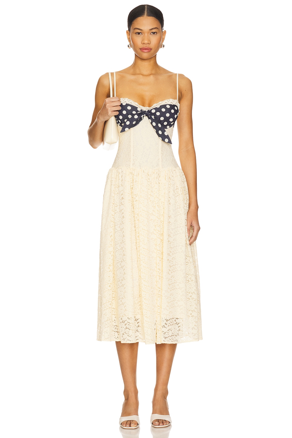 

Lucy кружевное миди-платье For Love & Lemons, buttercream