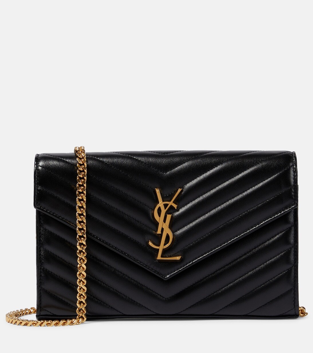 

Кошелек Cassandre из матовой кожи на цепочке Saint Laurent, черный
