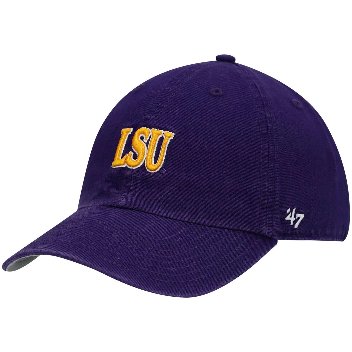 

Мужская регулируемая шляпа фиолетового цвета LSU Tigers Archie Script Clean Up '47