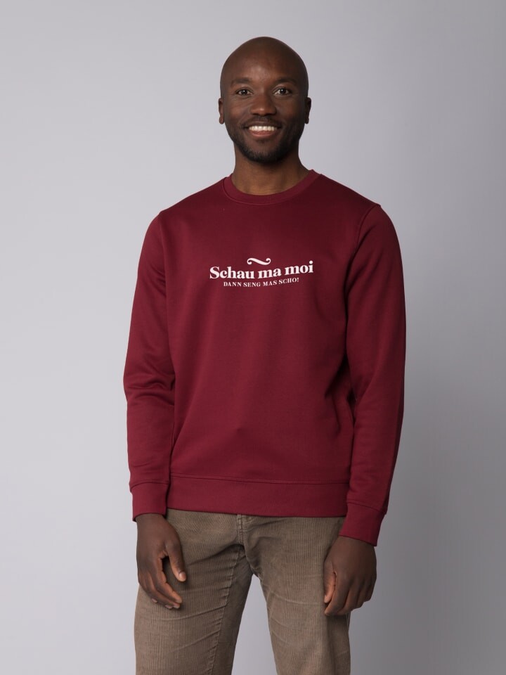 

Толстовка wat Apparel Schau ma moi dann seng mas scho, цвет weinrot