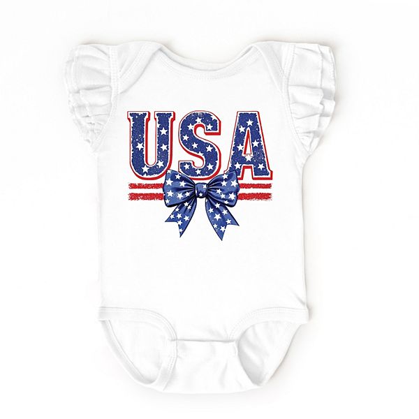 

Боди с рукавами-фонариками и бантом Coquette usa The Juniper Shop, White