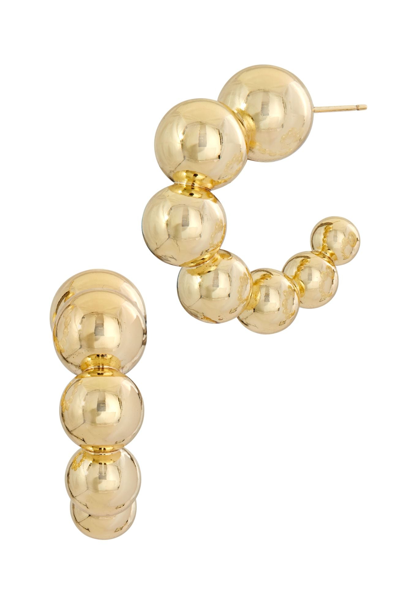 

Серьги-кольца с градуированными кристаллами в форме гусеницы, покрытые 18-каратным золотом Savvy Cie Jewels, желтый