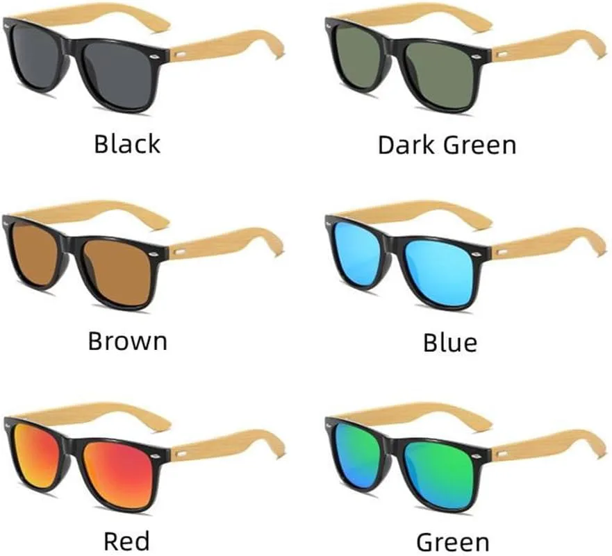 

Поляризованные солнцезащитные очки из бамбукового дерева для мужчин и женщин, с зеркальным покрытием, в стиле ретро, ​​с защитой от УФ-излучения UV400 UJNHGQ, Green