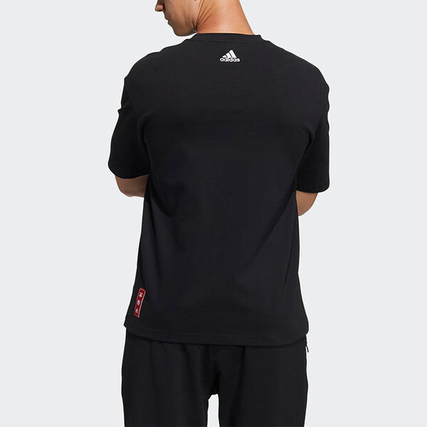 Футболка adidas CNY GFX T Subject Pattern Training Sports Short Sleeve Black, черный — фото 3