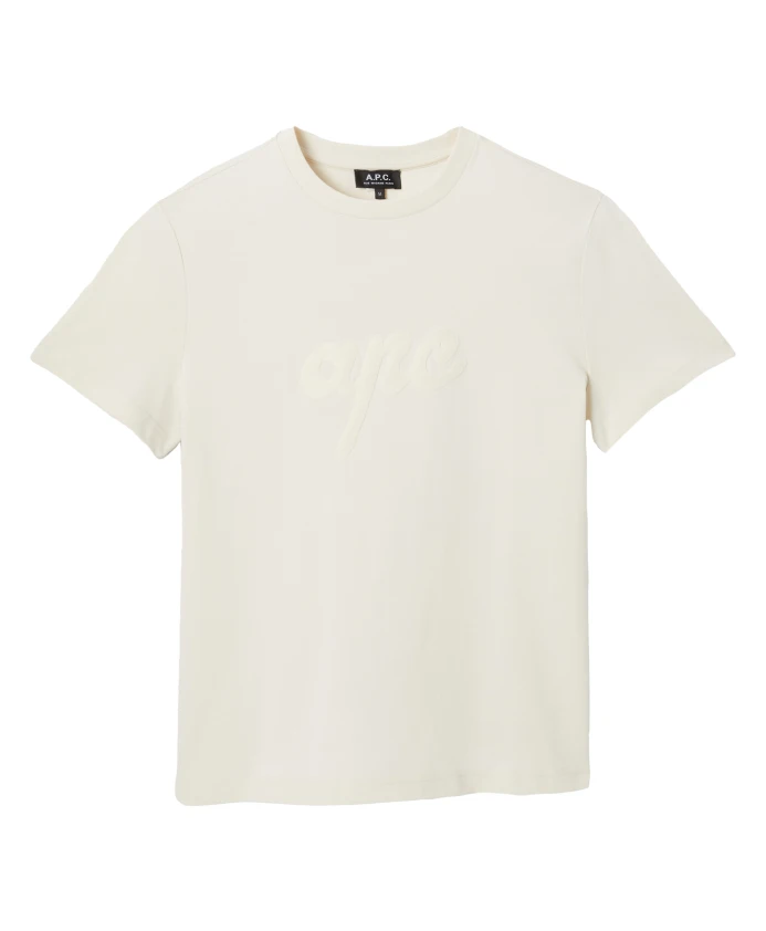 

Хлопковая футболка с короткими рукавами и принтом на передней части. A.P.C., белый