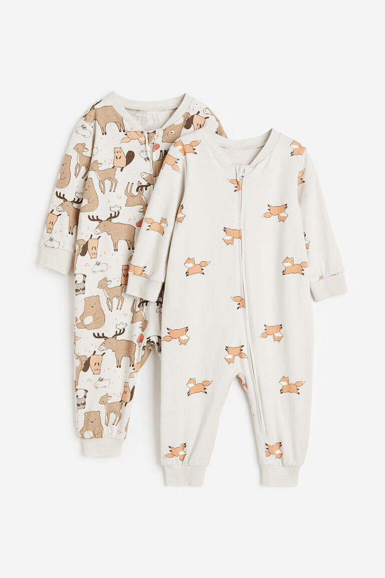 

Две пары хлопковых пижам с рисунком H&M, серый