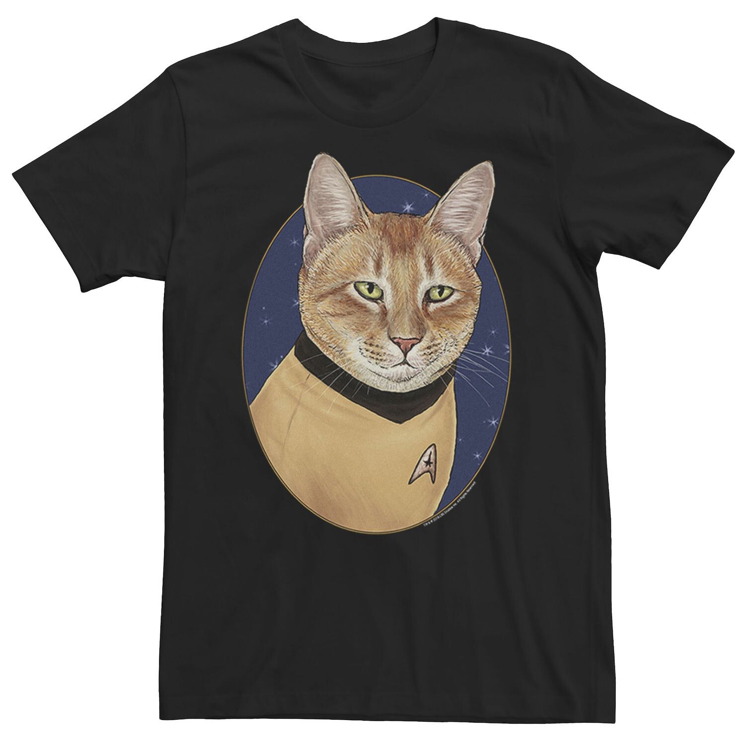

Мужская футболка Star Trek Original Series Cat Captain Kirk Licensed Character