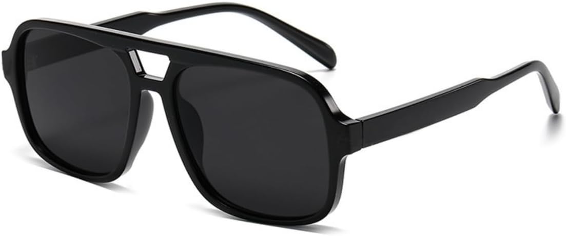 

Ретро-солнцезащитные очки-авиаторы в стиле 70-х для женщин и мужчин. Модные квадратные солнцезащитные очки-авиаторы в винтажном стиле, увеличенного размера IKUVNA, Black