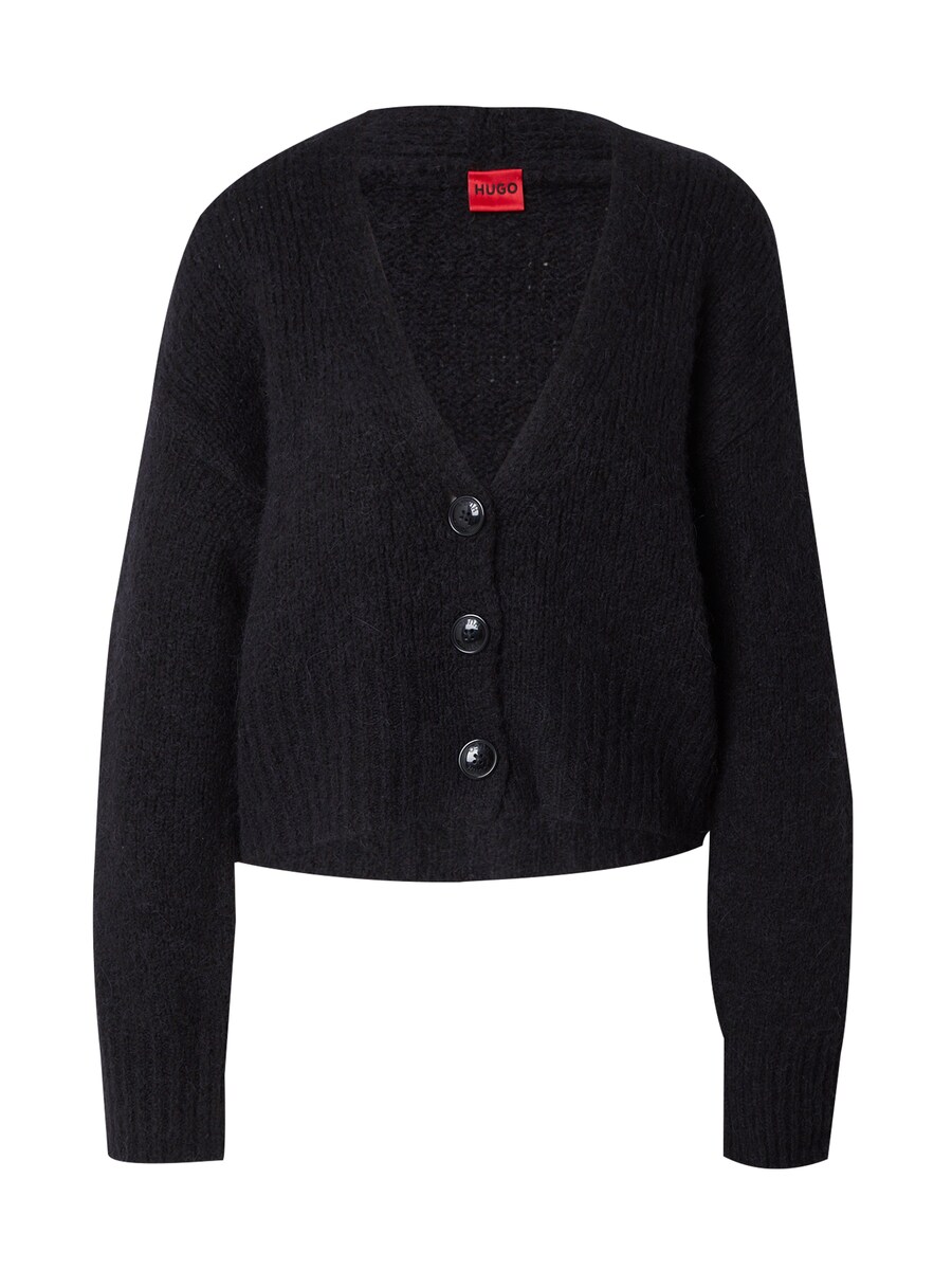 

Вязаный кардиган HUGO Knit Cardigan Sebania, черный