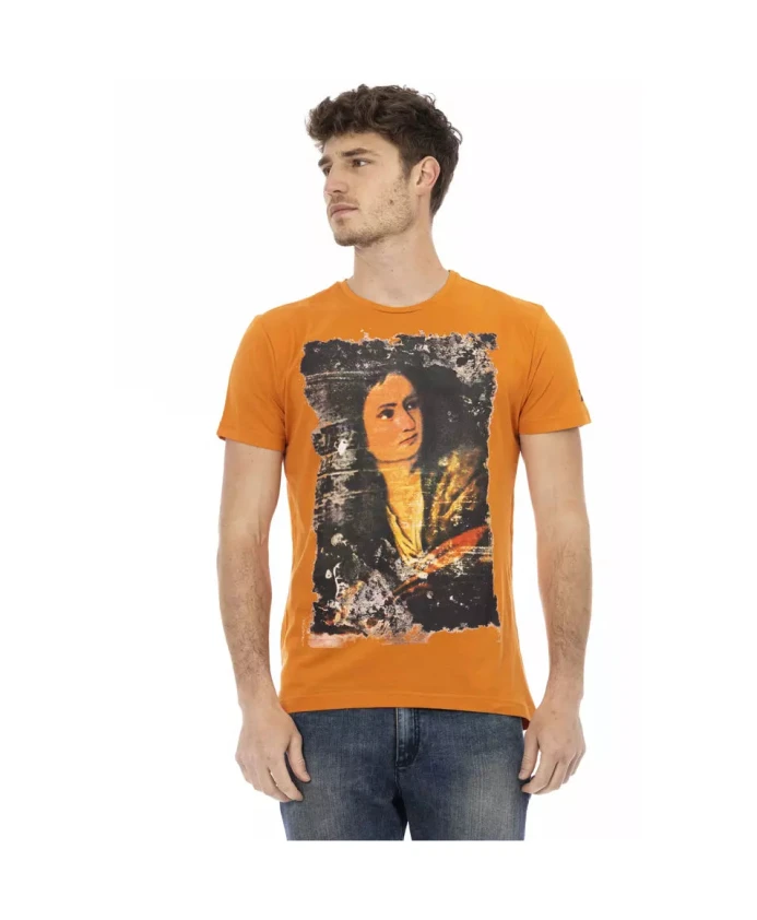 

Мужская футболка из оранжевого хлопка Trussardi, оранжевый