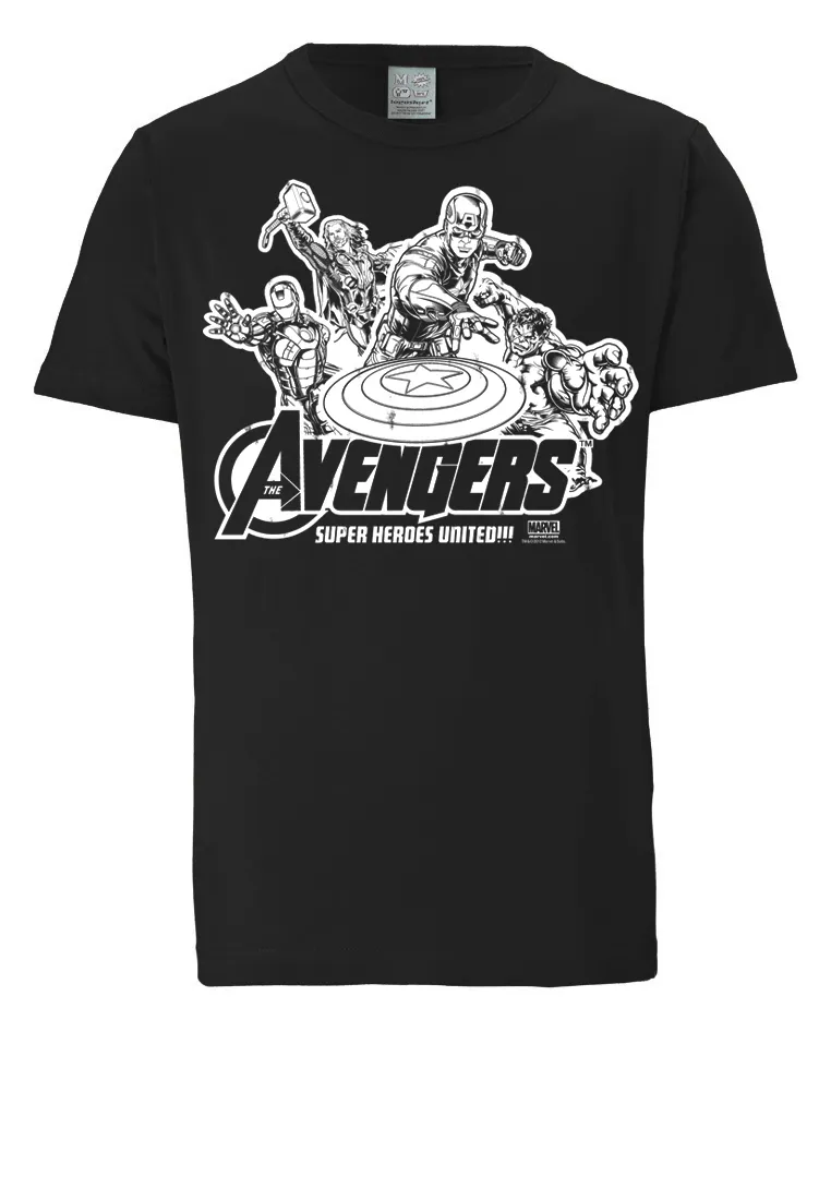 

Футболка Logoshirt "Avengers - Marvel - Heroes United" с эффектным принтом, черный