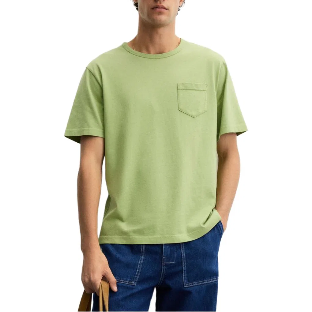 Мужская футболка с круглым вырезом Green ZARA, Green — фото 4