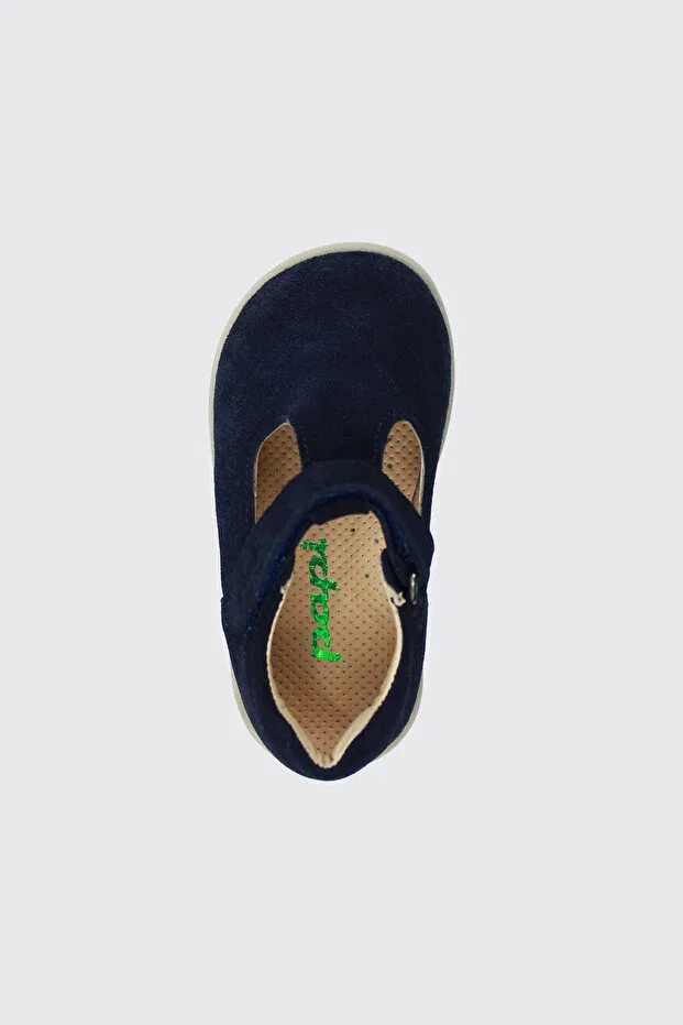 Детские туфли для первых шагов из натуральной кожи Papi Ayakkabı, Navy Blue — фото 2