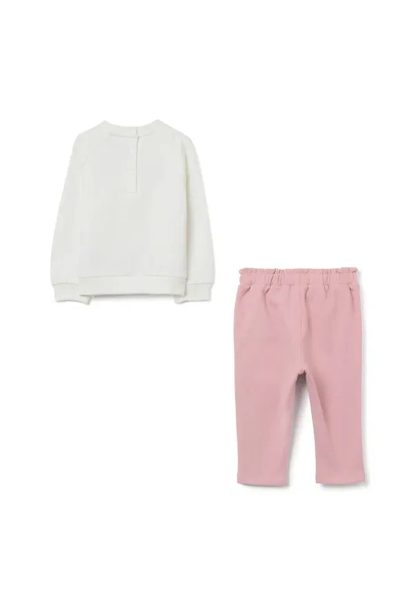 Комплект из худи и брюк с животными Ovs, White Pink, белый/розовый — фото 2