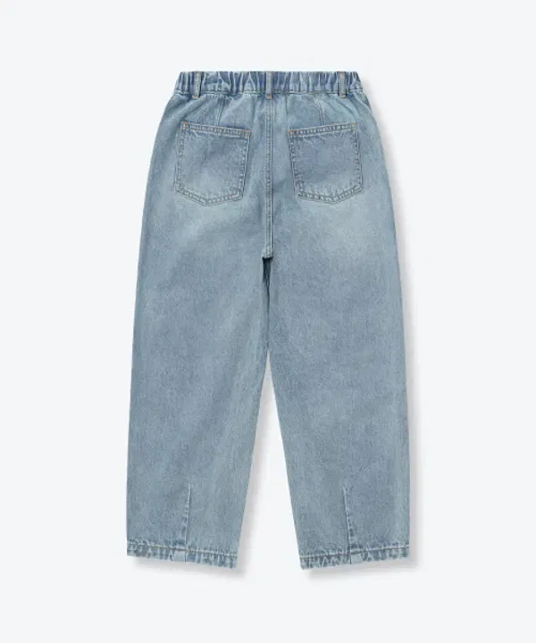 Джинсы с широкими штанинами на резинке Musinsa Standard Kids, Light Indigo — фото 4