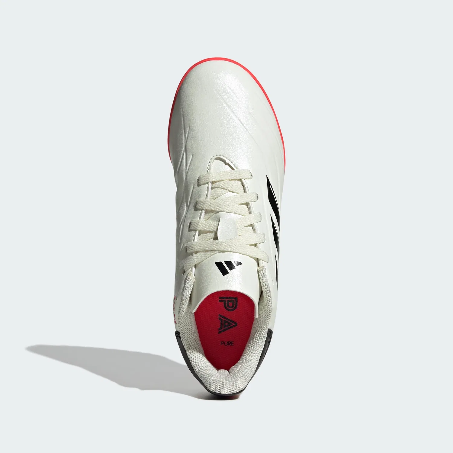 Детские бутсы для мальчиков с искусственной кожи Copa Pure 2.4 Adidas, Ivory Core Black Solar Red — фото 3