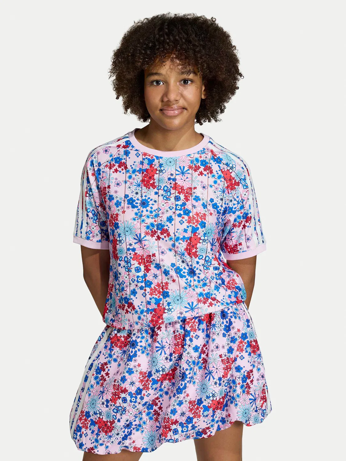 Футболка свободного кроя для девочки Liberty London Adidas, розовый
