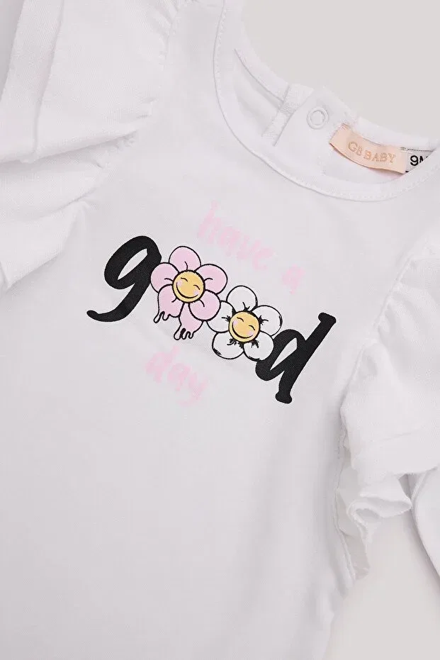 Детское боди для девочек с длинным рукавом Gb Baby, White — фото 3