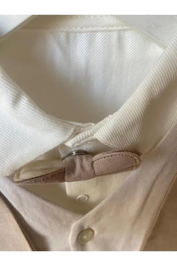Детский комплект жилетов для мальчиков из льняной смеси Butik, Beige — фото 4
