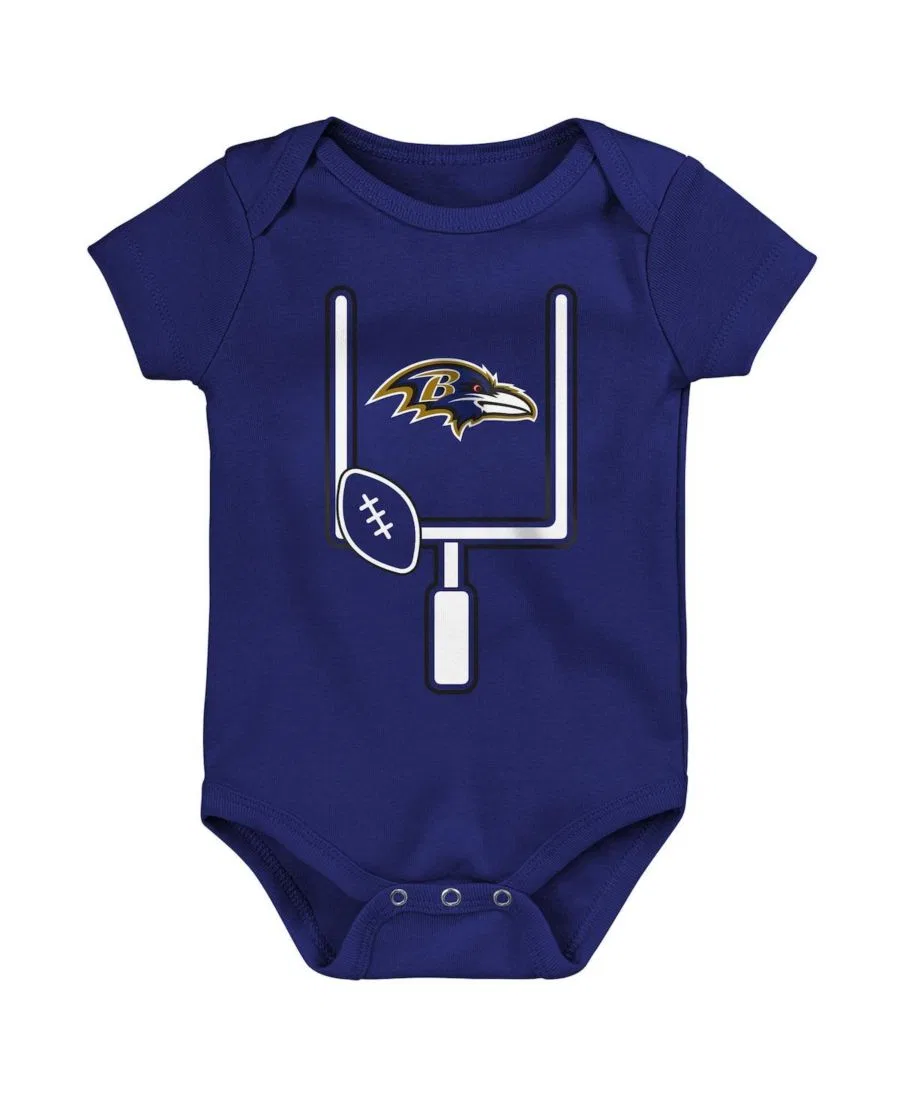 Комплект боди с коротким рукавом Littlest Player, бренд Outerstuff, Black Purple — фото 4