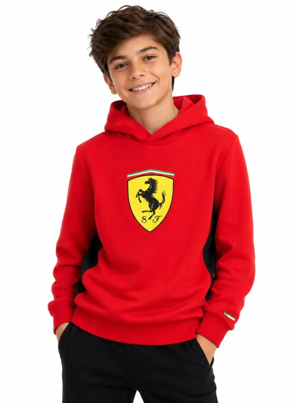 Худи детское с капюшоном Scuderia Ferrari, красный