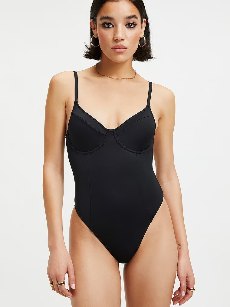 

Купальник Good American Good Compression Show Up One-Piece, черный