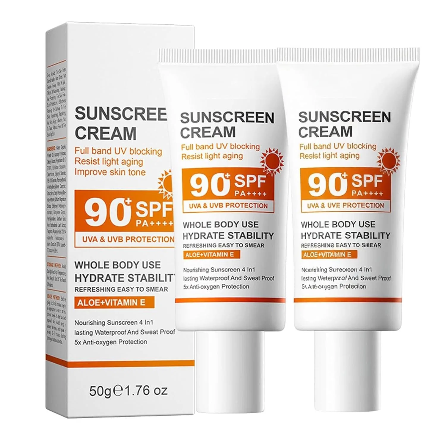 Солнцезащитный крем LSF 90+, Feuchtigkeitsspendender Sonnenschutz, Generisch, 2 Stk
